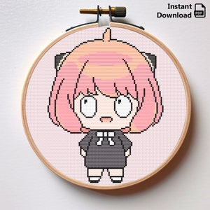 Cross stitch anime cross stitch pattern cross stitch spy cross-stitch mascot cross stitch for kids cross-stitch PDF