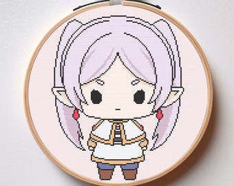 Patrón de punto de cruz de mago chibi de anime (PDF)