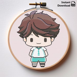 Patrón de punto de cruz de la mascota de voleibol de anime (PDF)