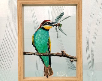 Bee-eater Original Glass Painting small format