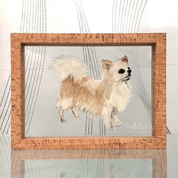 Chihuahua  Dog Portrait Original Glass Painting