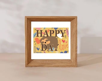 Carte postale « Paresseux drôle » « BONNE JOURNÉE » « Aime-moi », impression artistique A6, cadeau parfait
