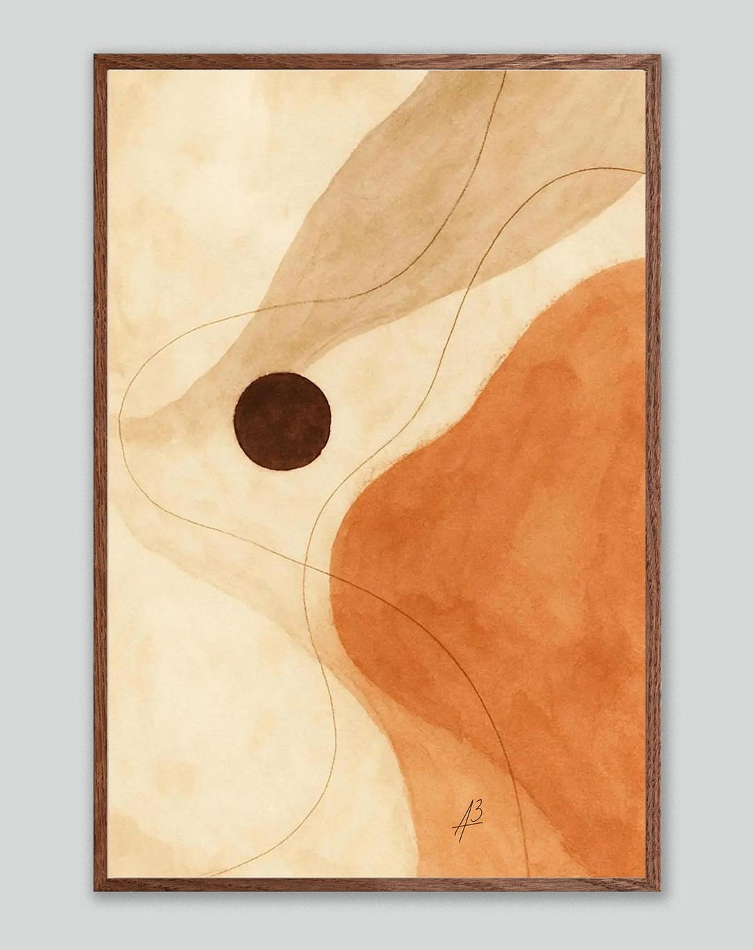 Terracotta Flow – Minimalist Arch Poster, Earth Tone Abstract Wall Art ...