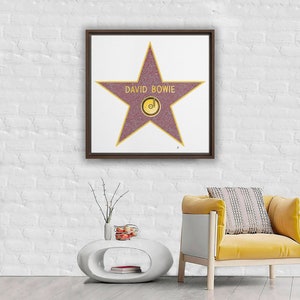 David Bowie Hollywood star poster / music legend wall art / pop star art print for music fans & modern living spaces