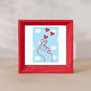 Postal del Día de San Valentín - Love You - tarjeta de felicitación A6 regalo para su ser querido, postal de artista hecha a mano para momentos especiales