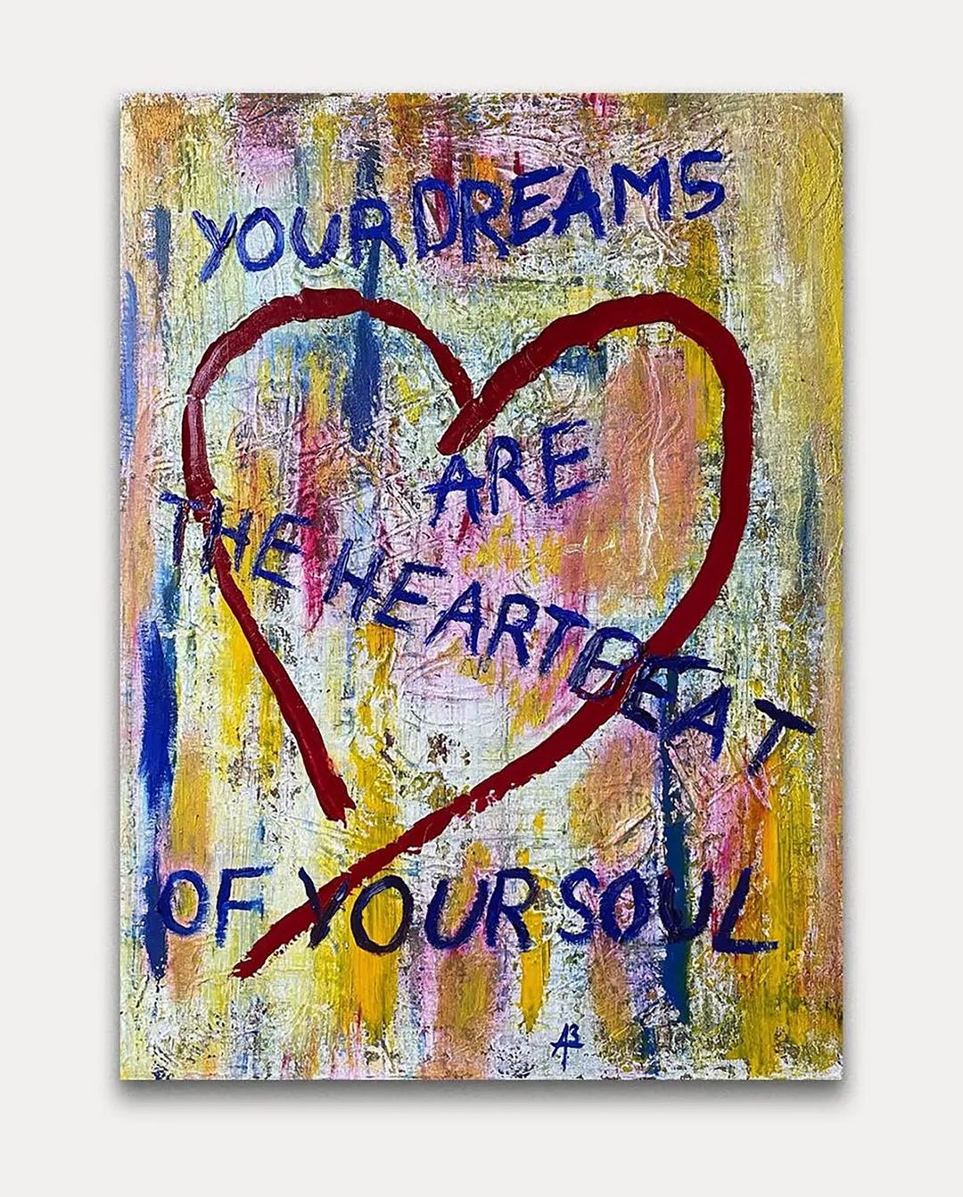 Abstract Acrylic Oil Painting on Canvas XL 60x80 Cm Modern Statement ...