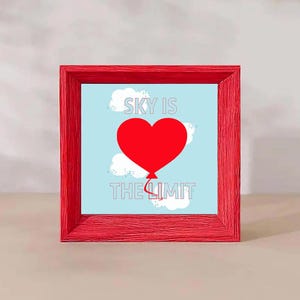 Carte postale de Saint-Valentin - Sky Is The Limit - Carte de vœux A6 Cadeau pour votre bien-aimé, Carte postale d'artiste faite à la main pour des moments spéciaux