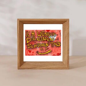 Cartolina divertente A6 – Ti auguro una bella giornata – Cartolina d'auguri artistica fatta a mano