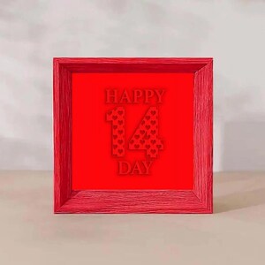 Carte postale Saint Valentin - 14 Happy Day - carte de voeux A6 cadeau pour votre bien-aimé, carte postale d'artiste faite à la main pour des moments spéciaux
