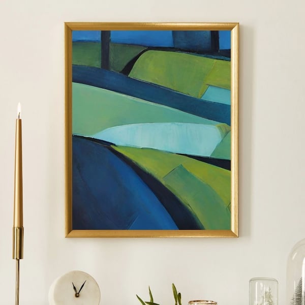 Blue Green Abstract - Etsy