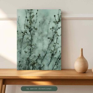 Delicate Dreamy Gorgeous Plant Canvas Print Soft Light Green Gray Beautiful Nature Glam Floral Peaceful Contemporary Minimal Modern Wall Art