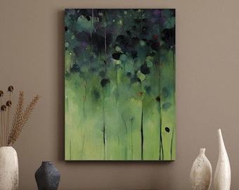 Drömskt grönt abstrakt canvastavla: Modernt inredningselement i stil med en uttalande effekt