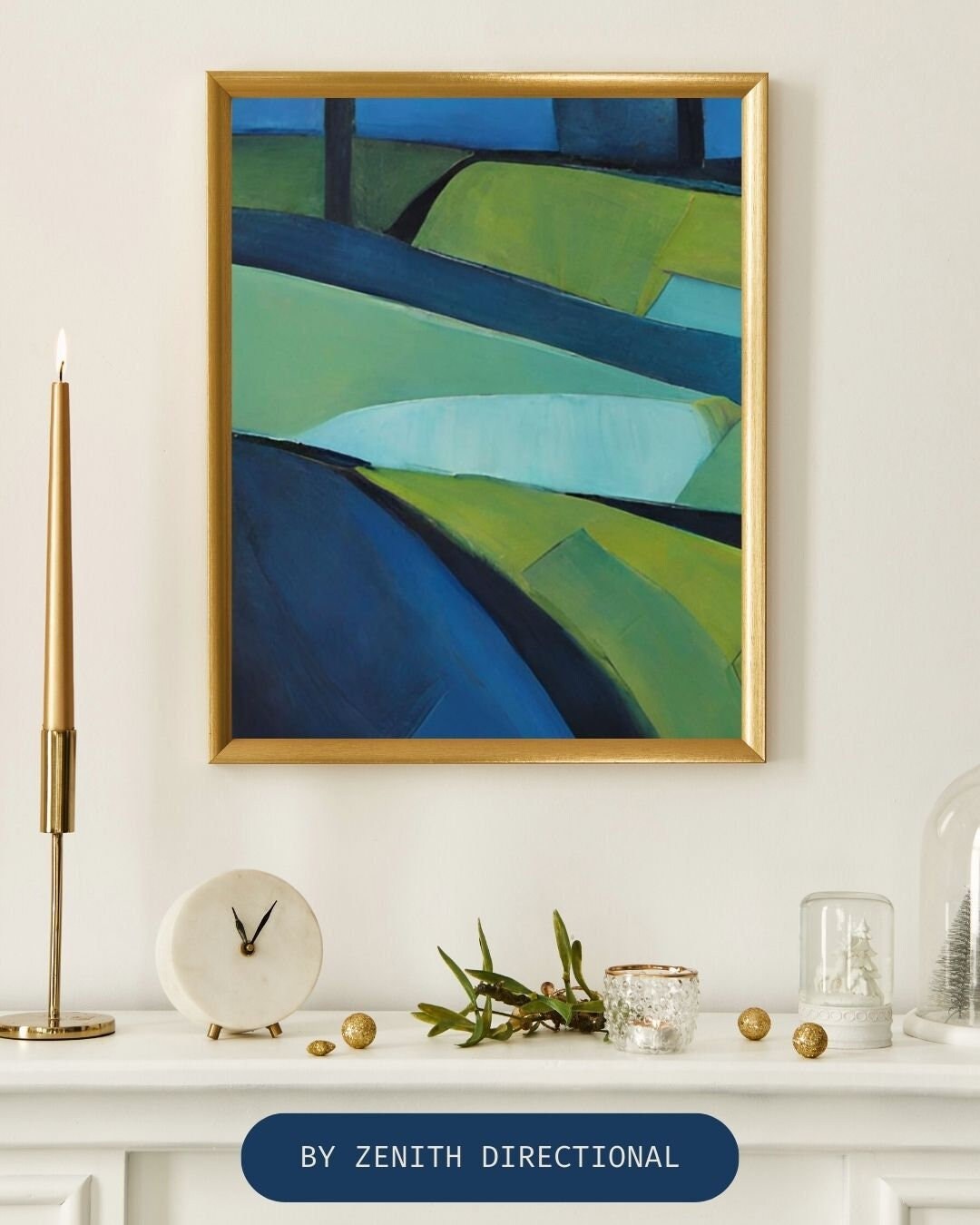 Blue Green Abstract Canvas Print: Modern Gallery Wall Art - Etsy