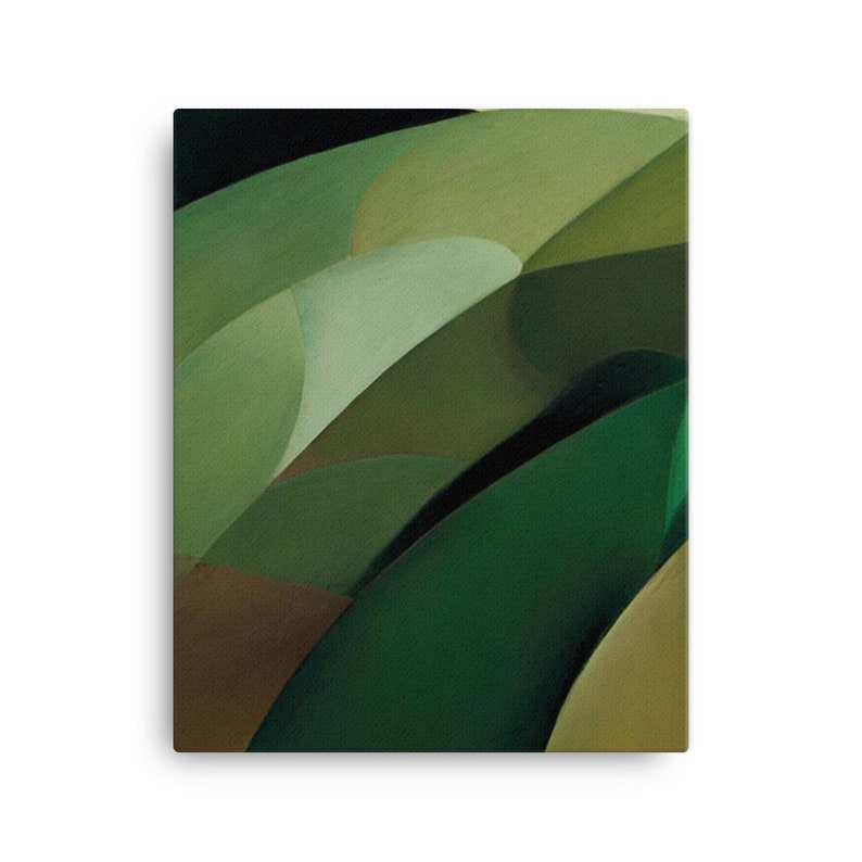 Bold Green Brown Abstract Canvas Print Contemporary Painting