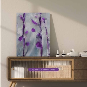 Purple Floral Winter Landscape Abstract Canvas Print