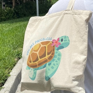 Sea Turtle Cute Beach Bag Turtle Tote Bag Sea Turtle Florida Gift Cute Laptop Bag Beachy Cute Sea Turtle Gift Ocean Lover Christian Beachy
