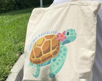 Sea Turtle Cute Beach Bag Turtle Tote Bag Sea Turtle Florida Gift Cute Laptop Bag Beachy Cute Sea Turtle Gift Ocean Lover Christian Beachy