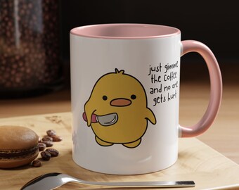 MissDaisy Funny Duck Coffee Mug - 11oz Ceramic Sarcastic Humor Cup Gift For Coworkers & Friends