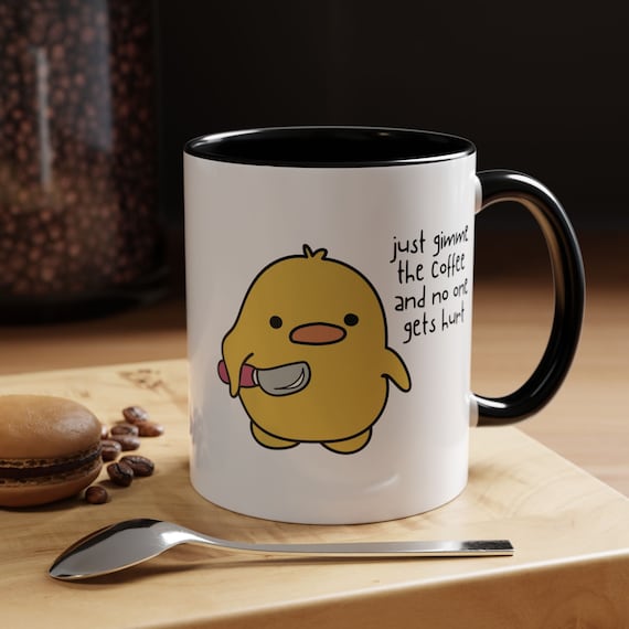 Duck with knife Mug Coffee Funny Duck Coffee Mug Cute Duck with Knife Cup for Coffee Funny coffee gift duck lover cute coffee gift funny