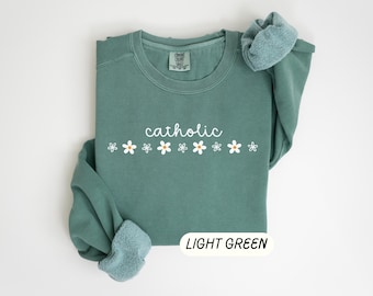 Retro katholisches Sweatshirt niedliches katholisches Shirt Konfirmationsgeschenk katholisches Taufgeschenk katholische Frauengruppe Shirt Advents-T-Shirt RCIA Geschenk
