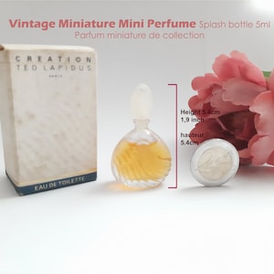 petit flacon CREATION de Ted Lapidus | 4 ml Eau de toilette femme miniature vintage de collection | année 1984 | vendu avec boîte