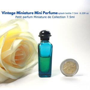 vintage eau de cologne mini HERMES Paris Miniature, Mignon collectible bottle, 7.5 ml 0.25fl oz USA, not full, year 1979,sold without box