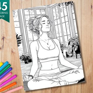 Cozy Girl Coloring Book | 45 Grayscale Pages of Comfort & Calm | Printable Art for Adults