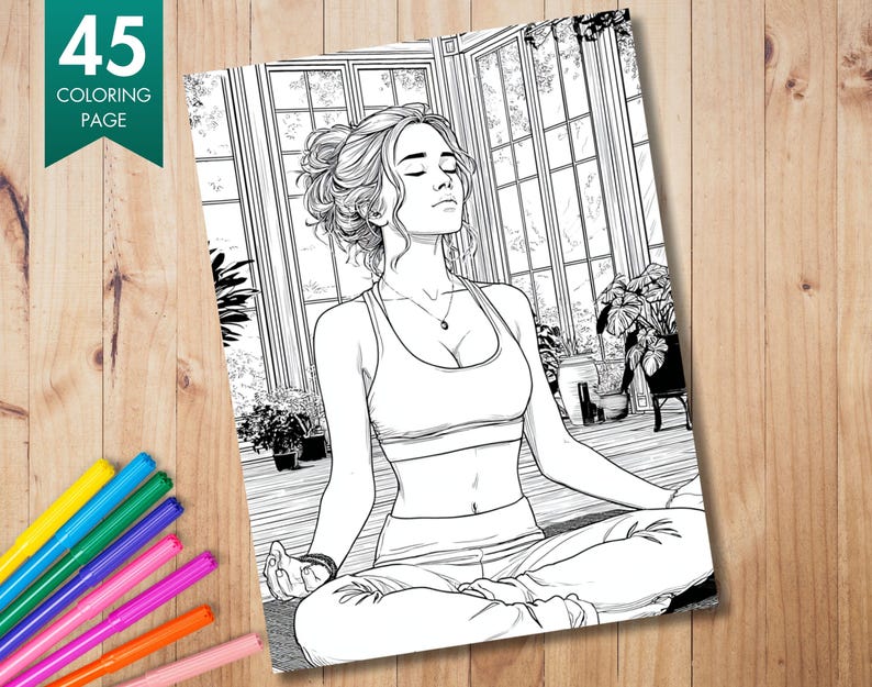 Cozy Girl Coloring Book | 45 Grayscale Pages of Comfort & Calm | Printable Art for Adults