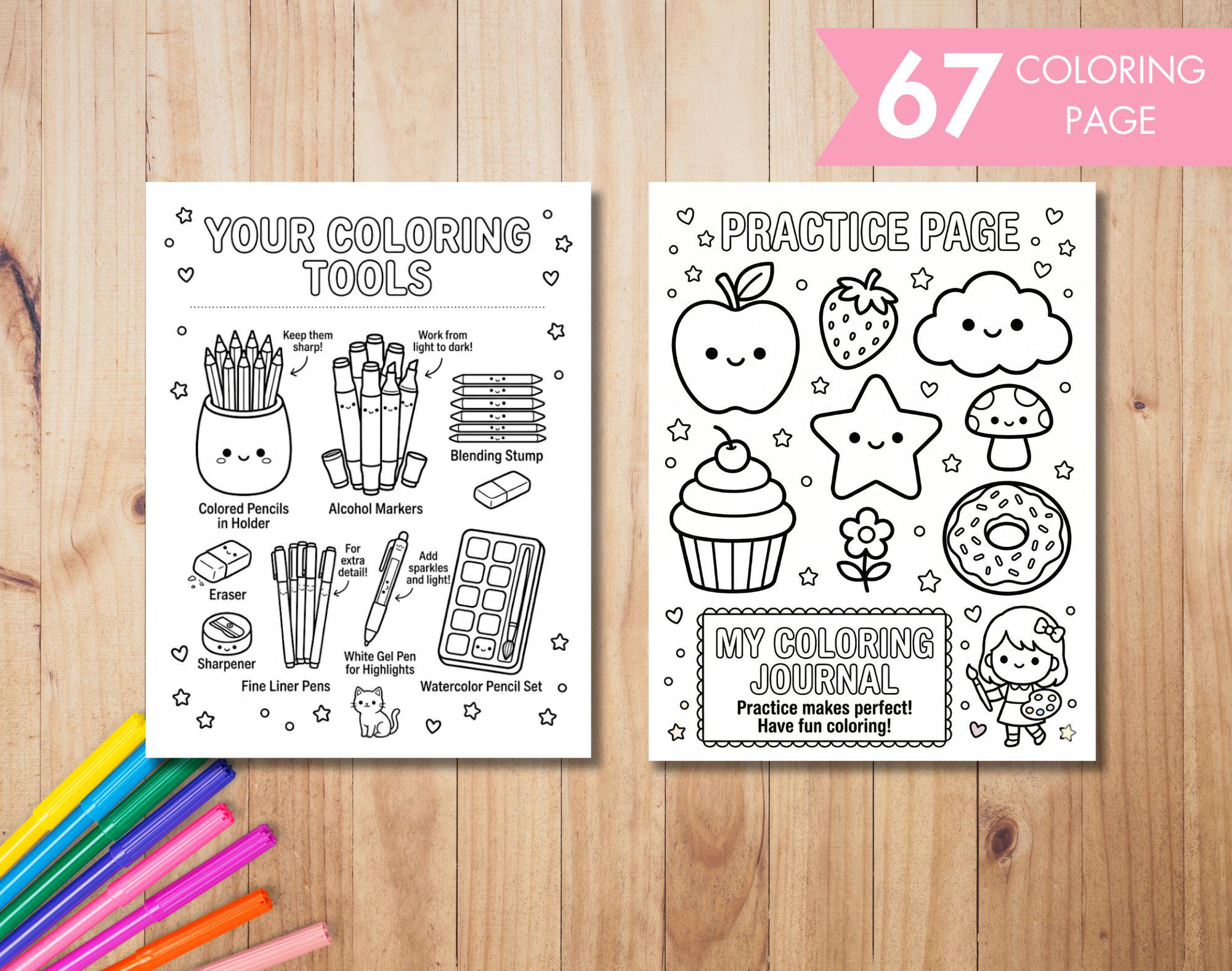 How to Color Stuff Tutorial Book, 65 Pages, Bold Patterns Textures ...