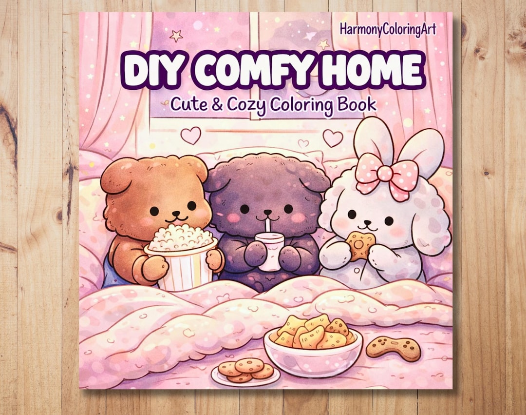 Comfy, Cozy, and Cute Coloring Pages, | 40 Fun Home Illustrations With ...