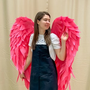 Pink angel wings set Large pink angel costume, Size on the photo 70 inches/180 centimeters