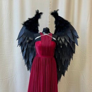 黒い小さな翼の翼のコスチューム天使の翼黒い天使の翼悪魔の天使