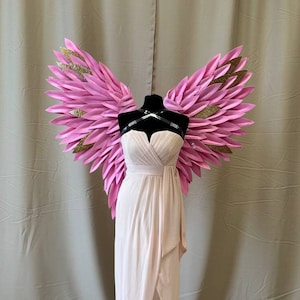 Pink and gold wings, butterfly wings, custom wings, wings for cosplay costume