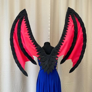 Dragon wings, wings for cosplay, demon wings, colored wings, black and red wings, dark angel wings, wings for photoshoot, wings for party