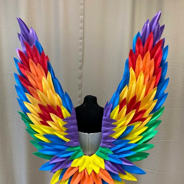 Multicolored carnival wings , wings for cosplay , red wings , blue wings , green wings