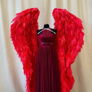 Large Fluffy Red Angel Wings For Performances Wings Red Butterfly Wings For Woman Stage Wings For Carnival