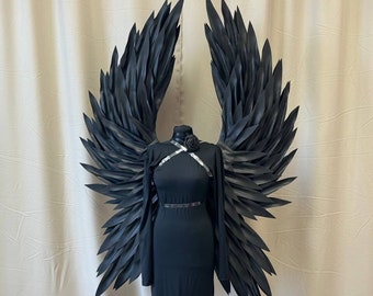 Large black angel wings, black butterfly wings, wings for cosplay, wings for performances