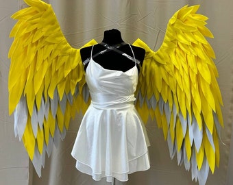 White And Yellow Adam Wings Hazbin Cosplay Adam Cosplay Wings Photo Props for a Photo Shoot Large Wings Photo Shoot