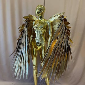 Golden wings for dancing, gold wings, angel wings, movable wings, wings for dance performances, cosplay costume, Halloween costume adult