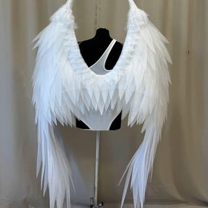 Angel wings with horns, large white angel wings, white cupid wings, angel wings, cosplay wings costume, wings for photoshoot, party costume