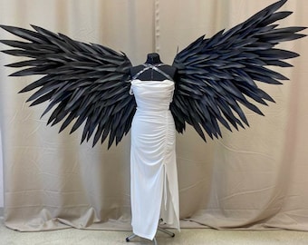 Black large angel wings, black angel wings, demon wings, fallen angel wings