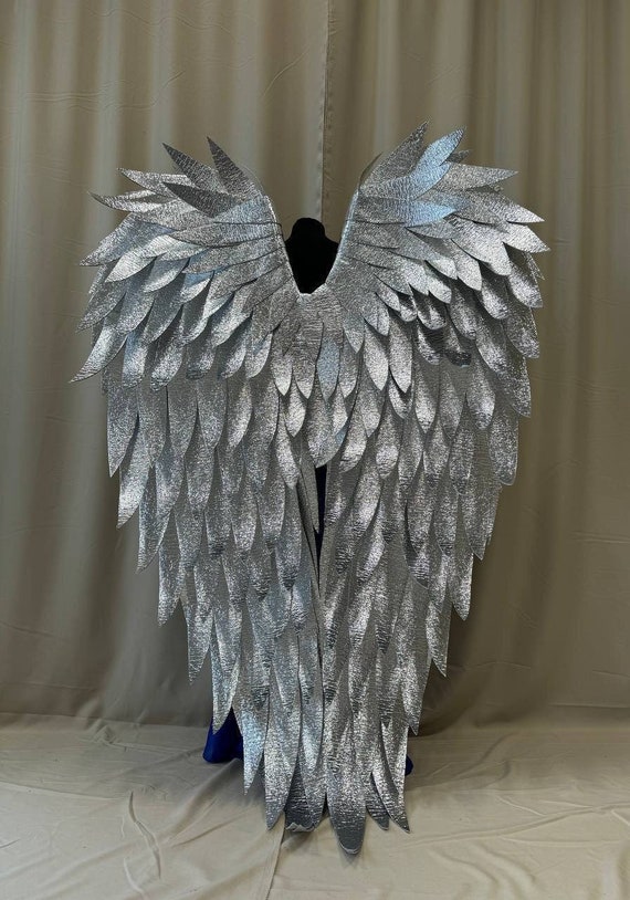 Huge Silver Wings, Silver Angel Wings, Silver Color Cosplay