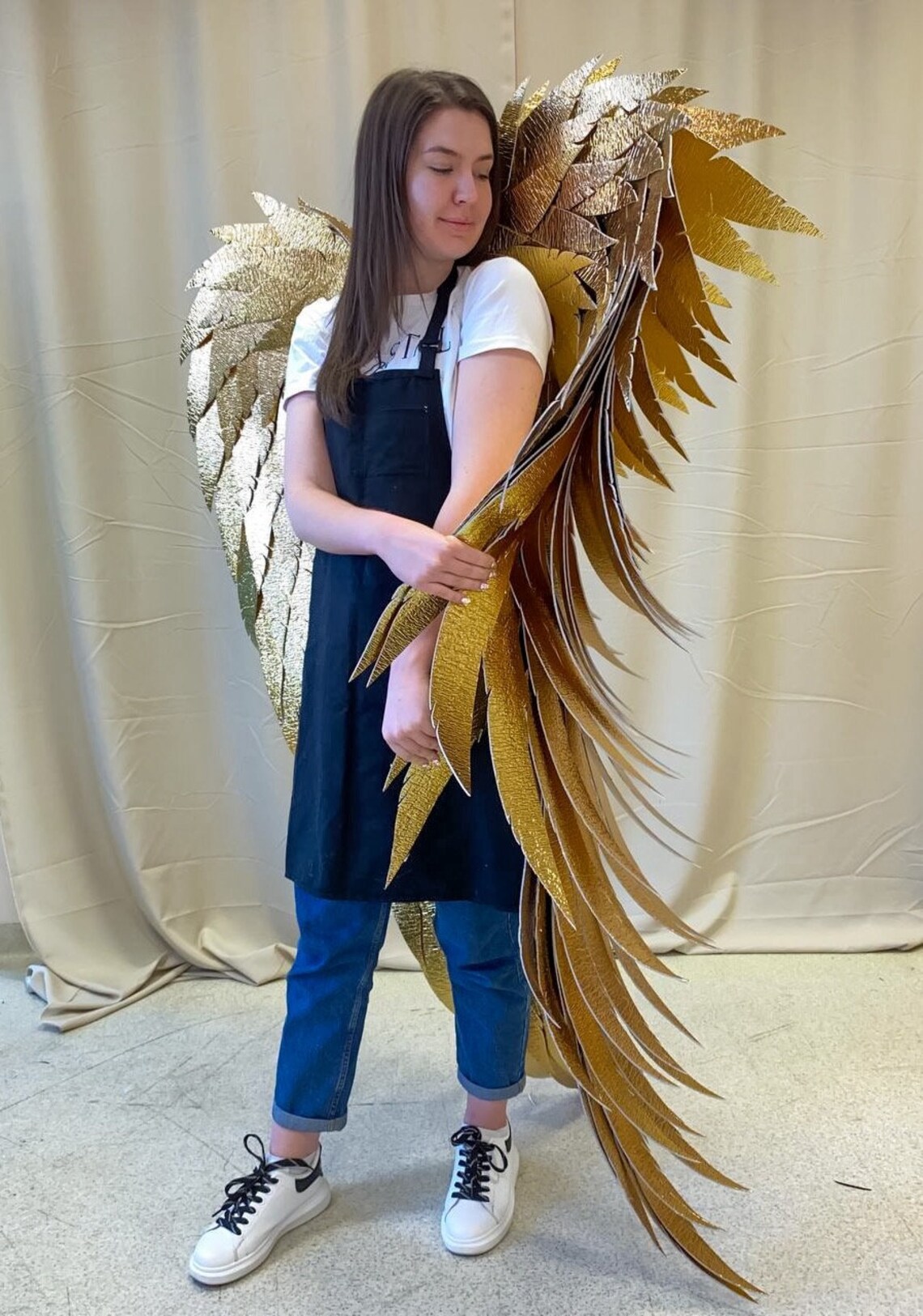 Gold Angel Wings, Large Gold Wings, Cosplay Costume Size 70 Inches/180 ...