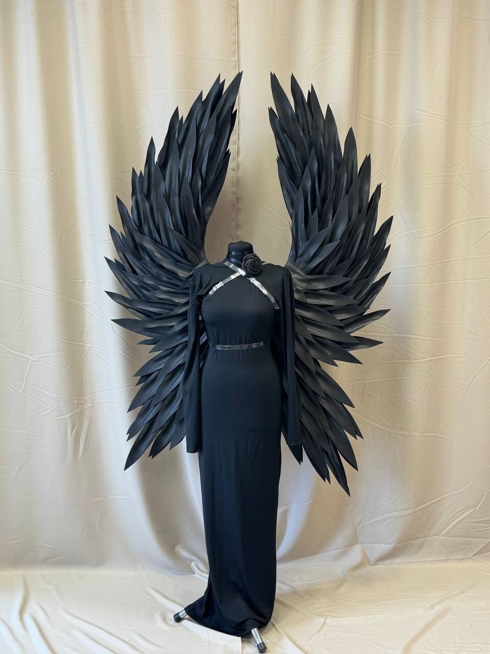 Large black angel wings, black butterfly wings, wings for cosplay, wings for performances, halloween cosplay, halloween costume women