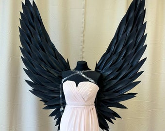 Black Wings Stylish Decoration Wedding Accessory Photo Props for a Photo Shoot Large Wings Photo Shoot
