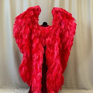 Large Red Angel Wings Costume For Performances Wings Red Butterfly Wings For Woman Stage Wings For Carnival Demon Costume Cosplay Wings