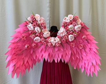 Pink Angel Wings With Flowers For Party Or Photoshoot Unique Design Pink Wings Best Stylish Wings
