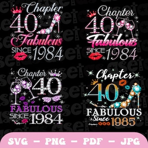 40 歳の誕生日 Svg Png 、40 と素晴らしい Svg 、40 歳の誕生日 Svg、40 歳の誕生日シャツ PNG、40 歳の誕生日 Svg、こんにちは 40、ヴィンテージ 1984 Png Svg