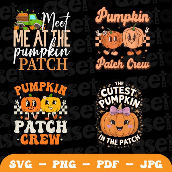Pumpkin Patch Crew Png Svg, Squad Halloween Fall Autumn Png, Fall Png, Distressed Fall Png, Retro Pumpkin boy thanksgiving Shirt Svg