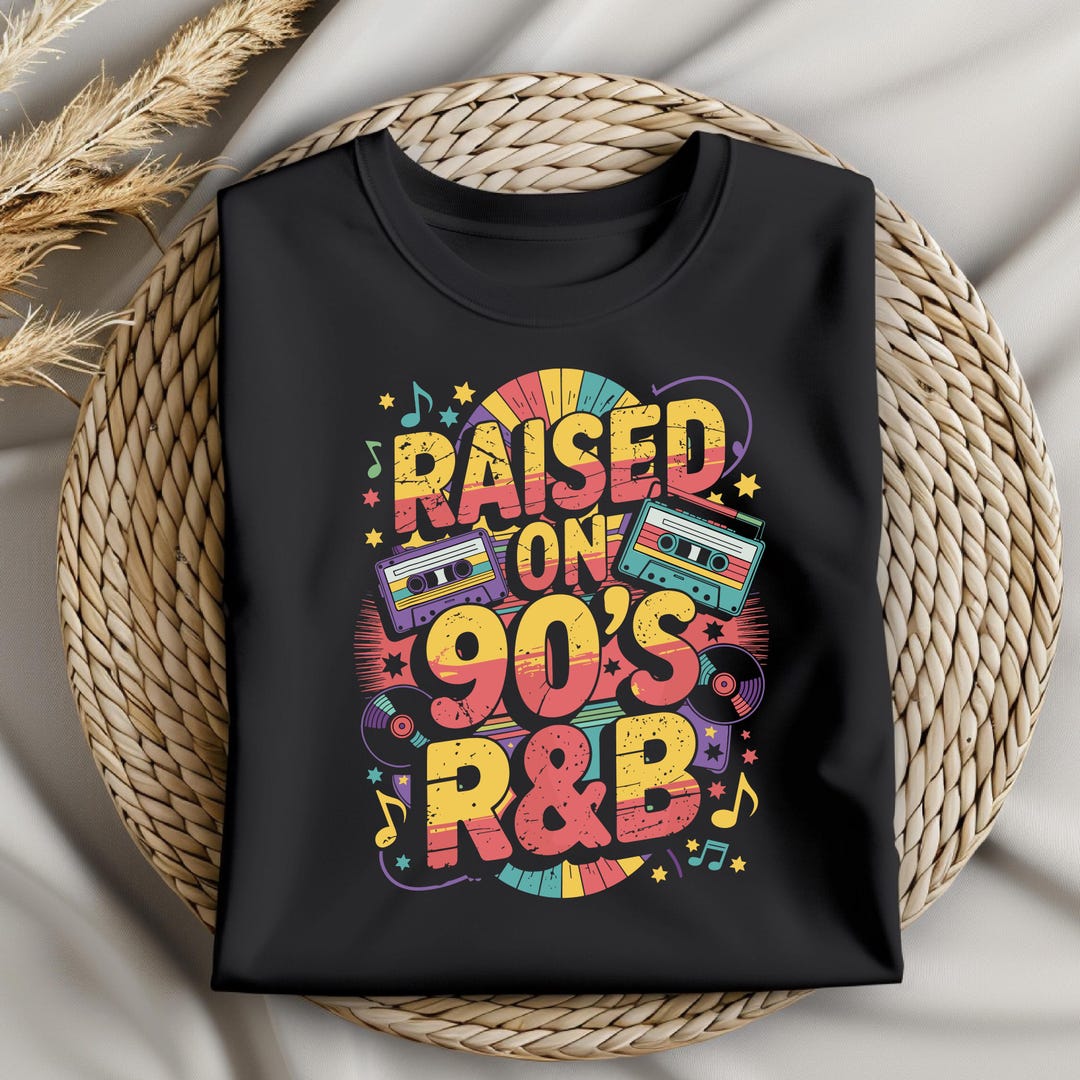 Raised on 90's R&B Album Cover Svg Png, 90's Party RB Svg Png, Music ...